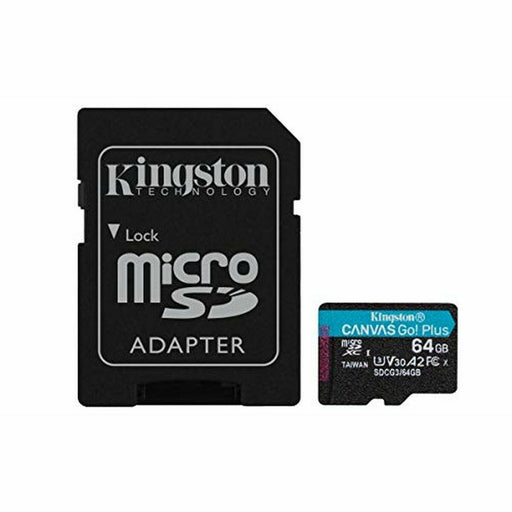 Tarjeta de Memoria Micro SD con Adaptador Kingston Canvas Go! Plus 64 GB