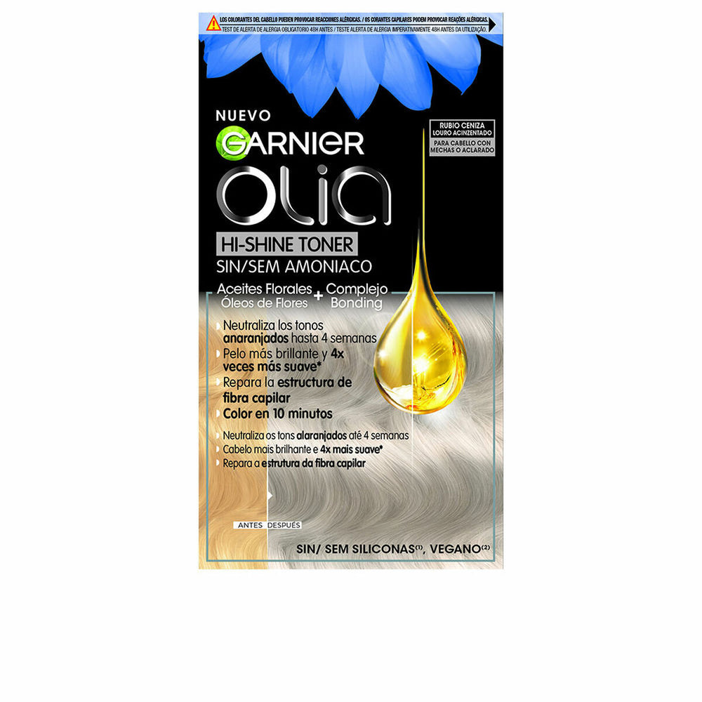 Coloración Semipermanente Garnier Olia Hi-Shine Toner Rubio Ceniza Nº 9.1 Sin amoniaco 3 Piezas