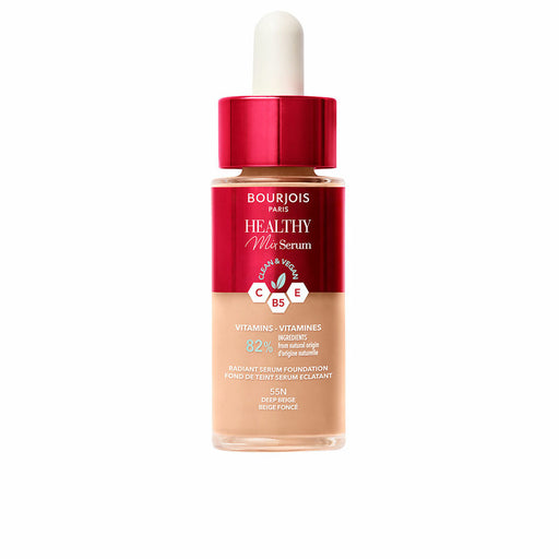 Base de Maquillaje Fluida Bourjois Healthy Mix Sérum Nº 55N Deep beige 30 ml