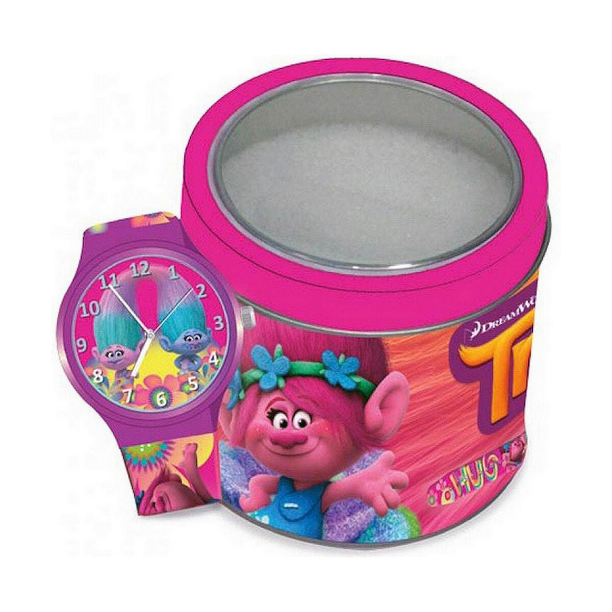 Relógio para bebês Trolls TROLLS - TIN BOX (Ø 33 mm)