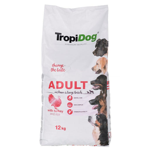 Pienso Tropi Dog  Premium Adult Medium & Large Adulto Pavo Arroz Aves 12 kg