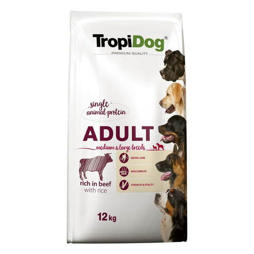 Pienso Tropi Dog Premium Adult Medium & Large Adulto Ternera Arroz 12 kg