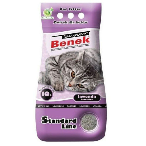 Areia para Gatos Super Benek Standard Cinzento Lavanda 10 L