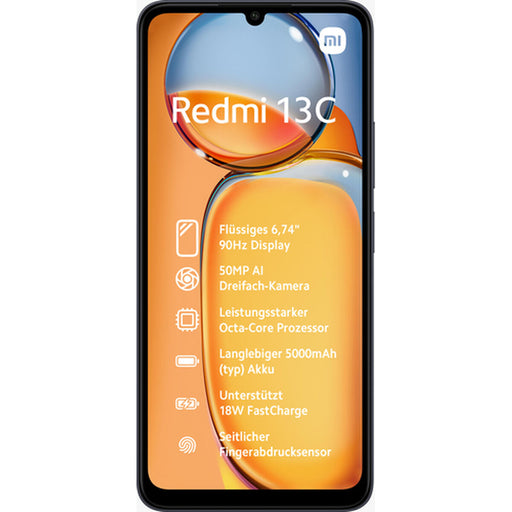 Smartphone Xiaomi Redmi 13C 6,7" Octa Core ARM Cortex-A55 MediaTek Helio G85 6 GB RAM 128 GB Preto