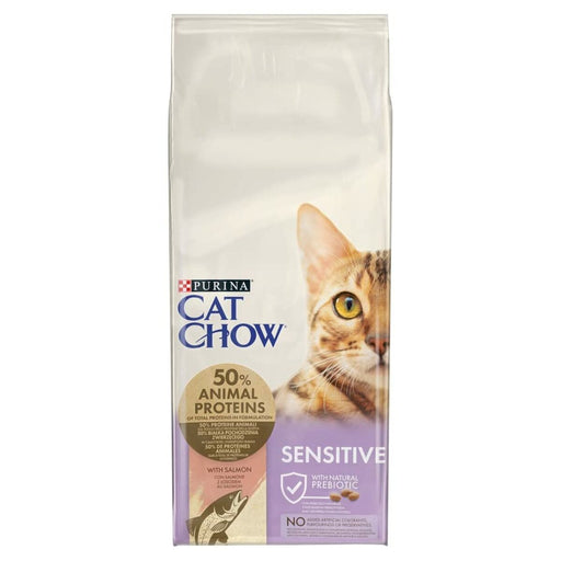 Comida para gato Purina Chow Adult Sensitive Adulto Salmón 15 kg