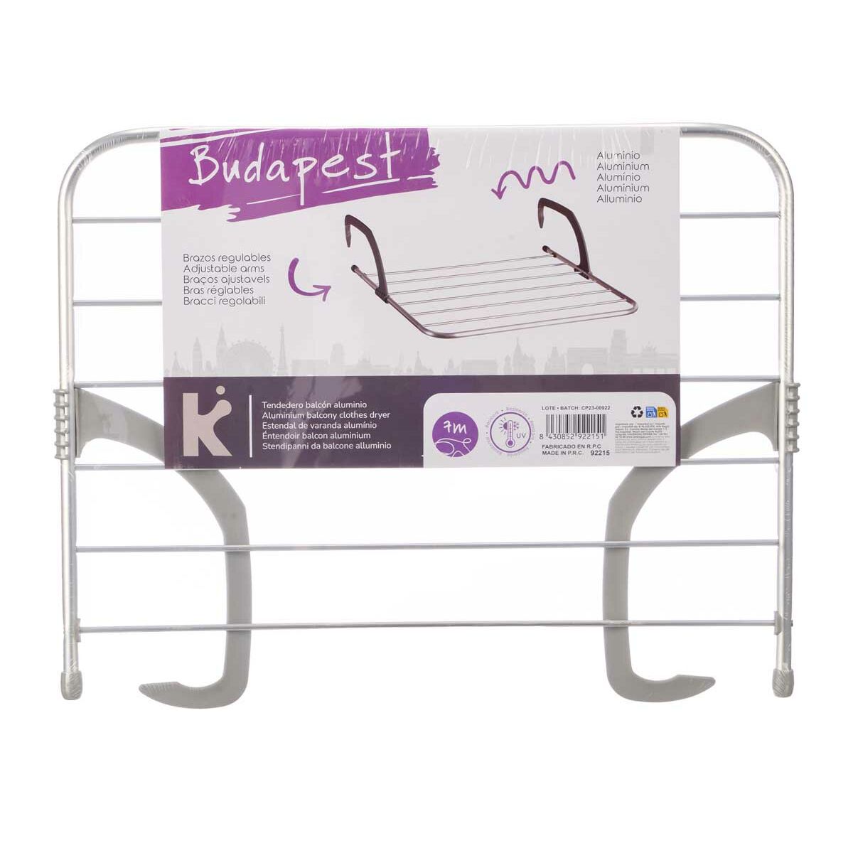 Estendal Kipit WR1013D WR1013D Branco Prateado Cinzento claro Cinzento escuro Alumínio Plástico 63 x 3 x 50 cm 62,5 x 50 x 16,5