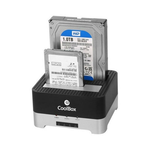 Caixa externa CoolBox COO-DUPLICAT2 2,5"-3,5" SATA USB 3.0 Preto Preto/Prateado USB 3.0 SATA