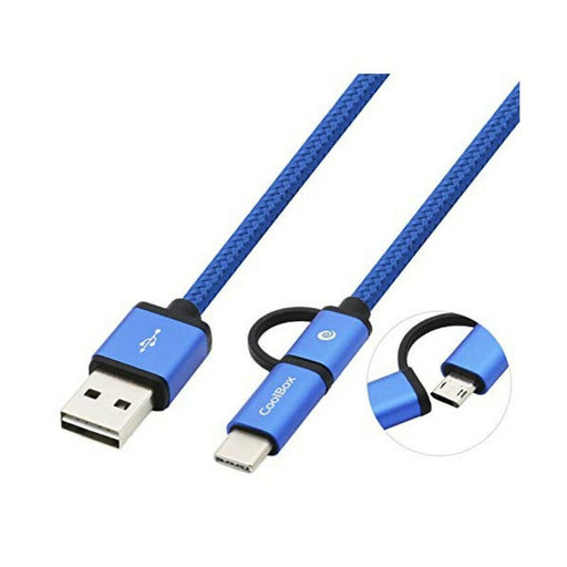 Cabo USB para Micro USB e USB C CoolBox COO-CAB-U2MC